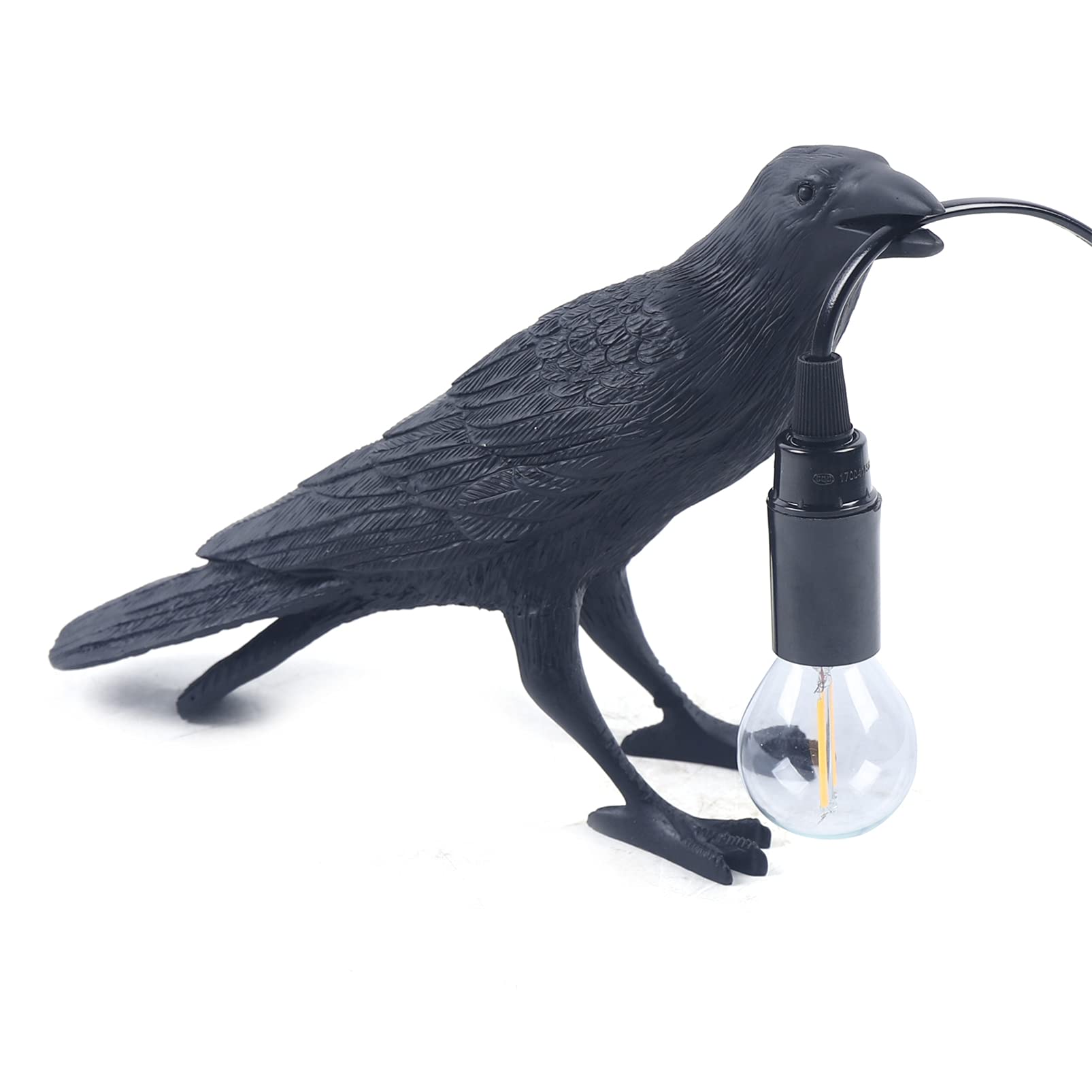 TFCFL Modern Creative Bird Shape Table Lamp - Resin Crow LED Desk Lamp for Bedroom, Office & Night Lighting, 2W E14 Black (Bulb Included) | Perfect for Home Decor, Reading & Relaxation