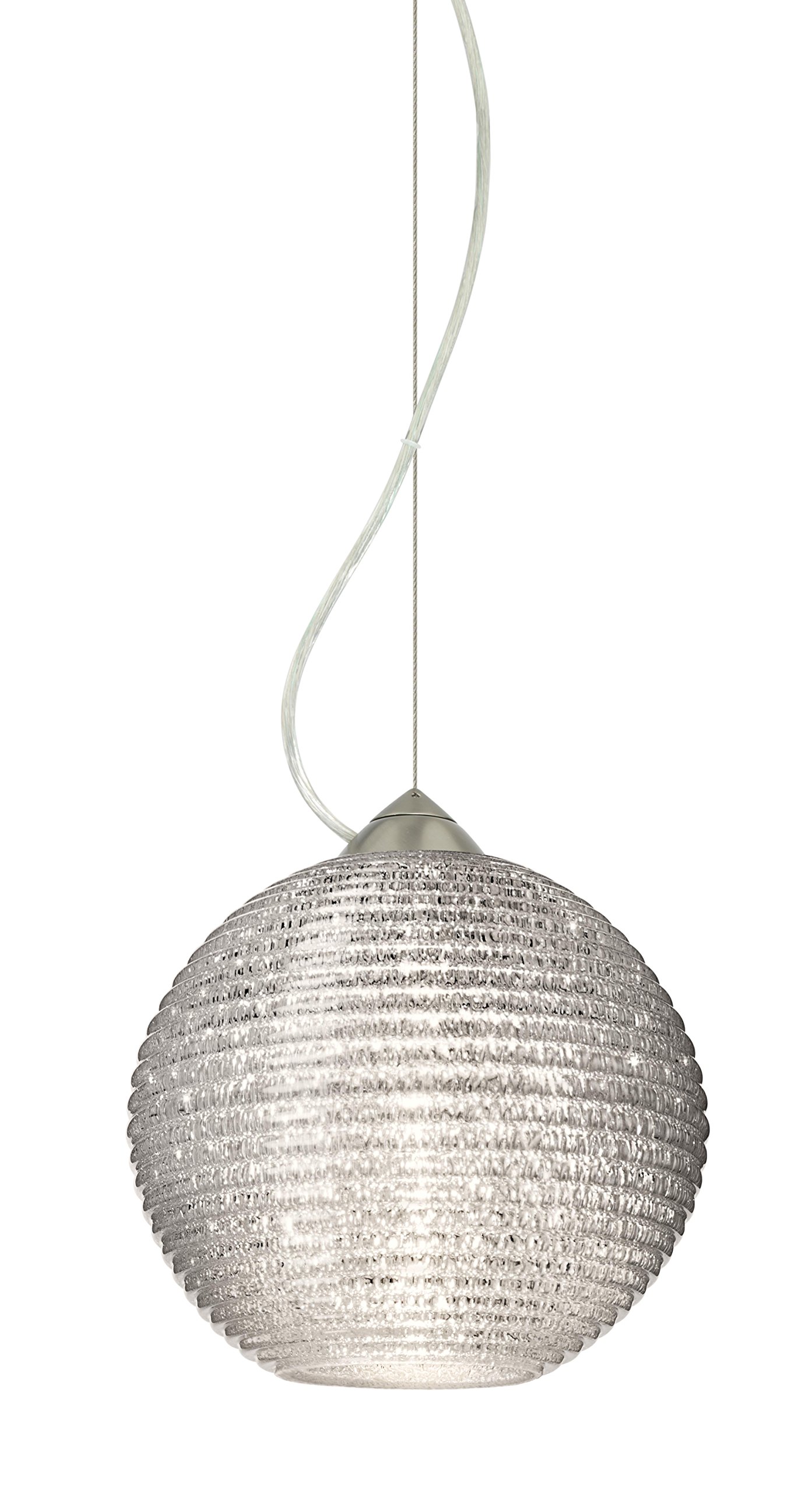 1KX-4616GL-LED-SN Kristall Collection Modern LED Pendant Light - Elegant Crystal Glass Ceiling Fixture for Dining Room, Kitchen Island & Bedroom Lighting
