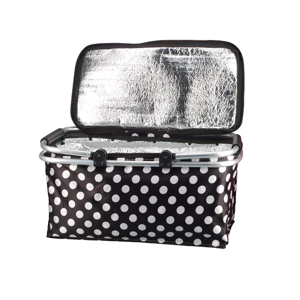 Insulated Collapsible Lunch Box Organizer with Lid - Portable Cooler Bag for Picnic, Beach, Travel & Outdoor Activities - Waterproof & Durable Shopping Cooler Bag for Food Storage & On-the-Go Meals