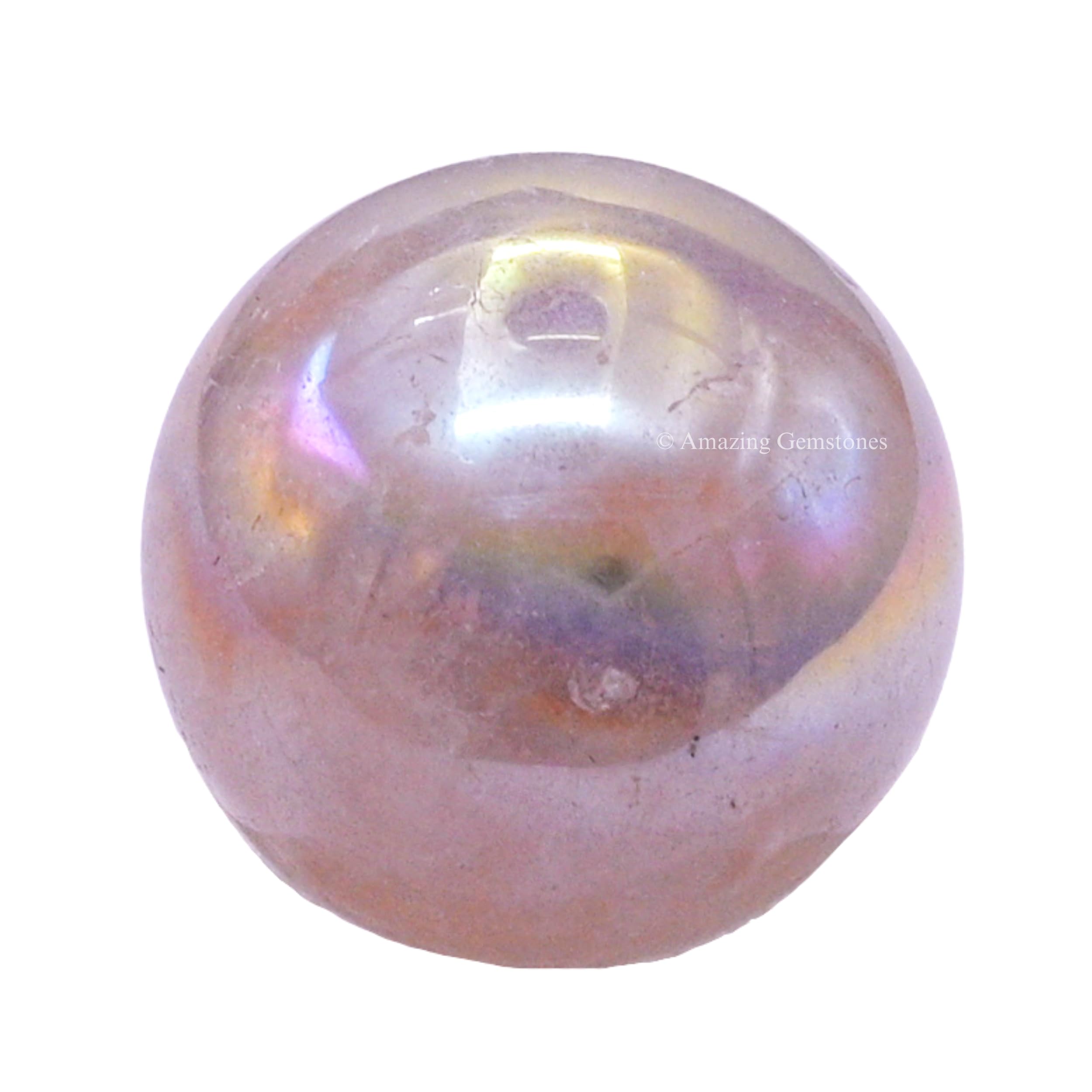 1 Inch Angel Aura Rose Quartz Crystal Ball - Healing Meditation Sphere for Witchcraft, Reiki & Home Decor - Perfect Gift for Beginners (Pack of 1) - Ideal for Yoga, Spiritual Healing & Positive Energy