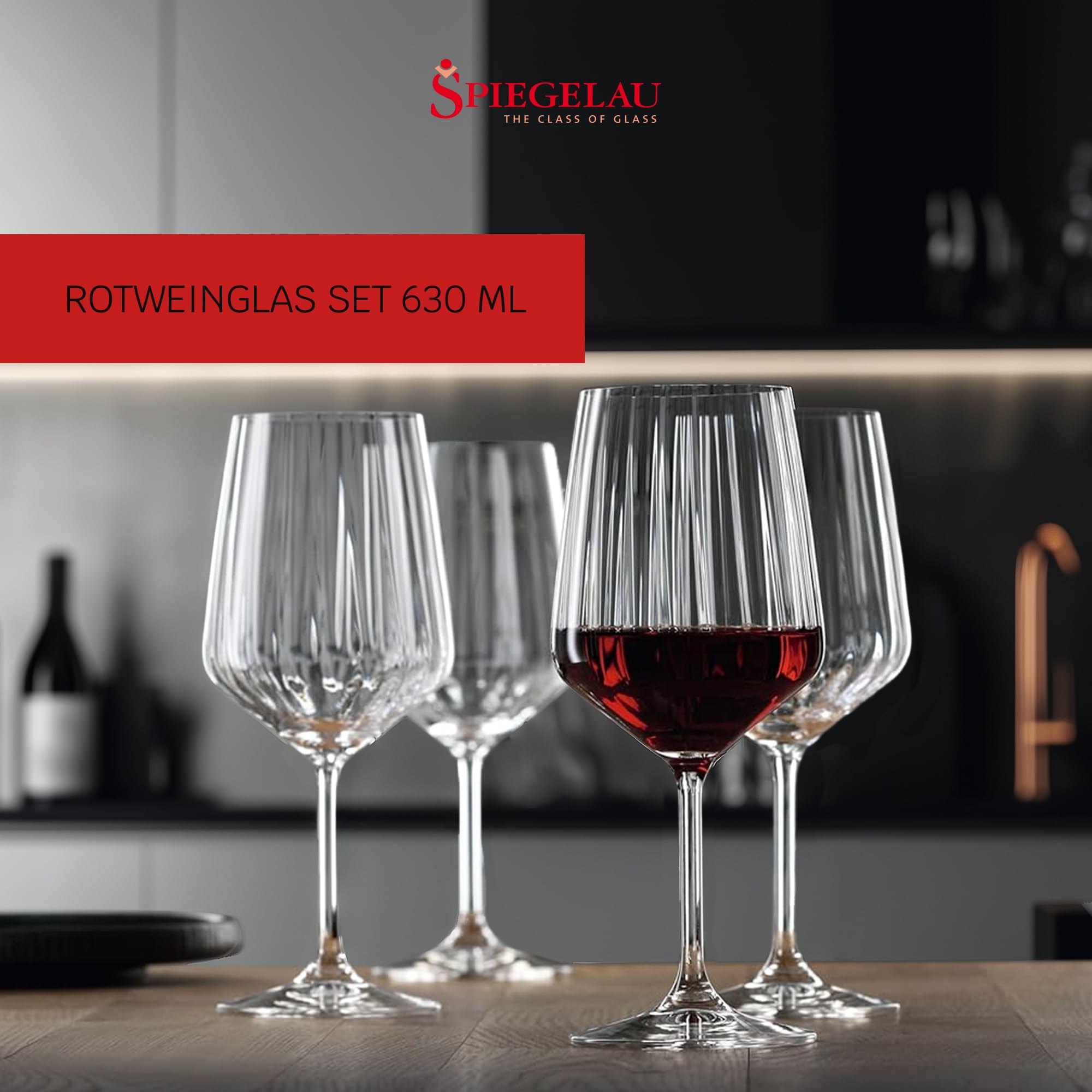 Premium Spiegelau & Nachtmann Crystal Red Wine Glasses Set - Elegant Stemware for Cabernet, Merlot & Pinot Noir - Perfect for Dinner Parties, Wine Tasting & Romantic Evenings