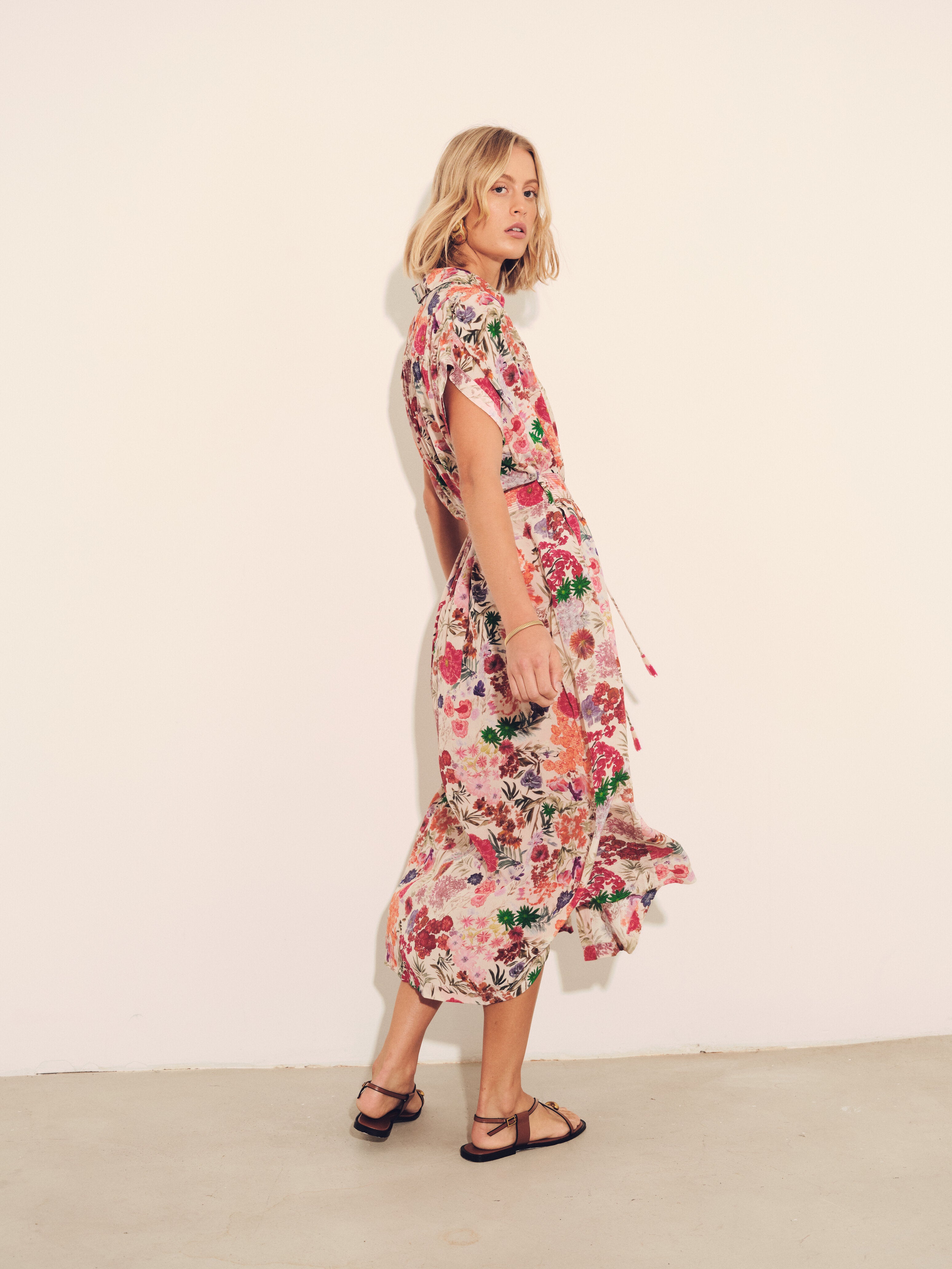 Valerie Kaftan 45 - Elegant Floral Print Summer Dress for Women - Perfect for Beach Vacations, Garden Parties & Boho Chic Outfits