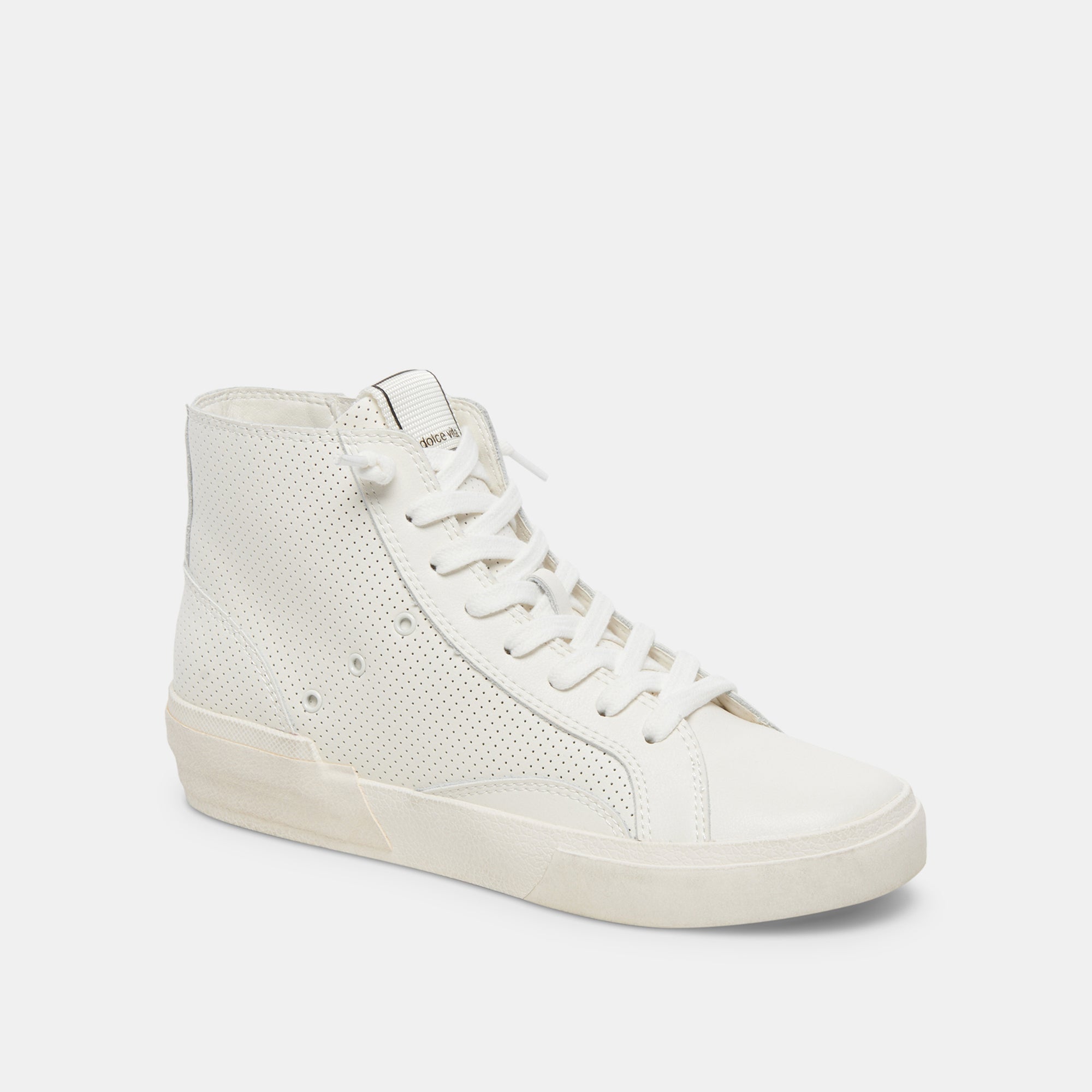 ZOHARA Women's White Perforated Leather Sneakers - Breathable Comfortable Casual Shoes for Walking, Running & Everyday Wear
