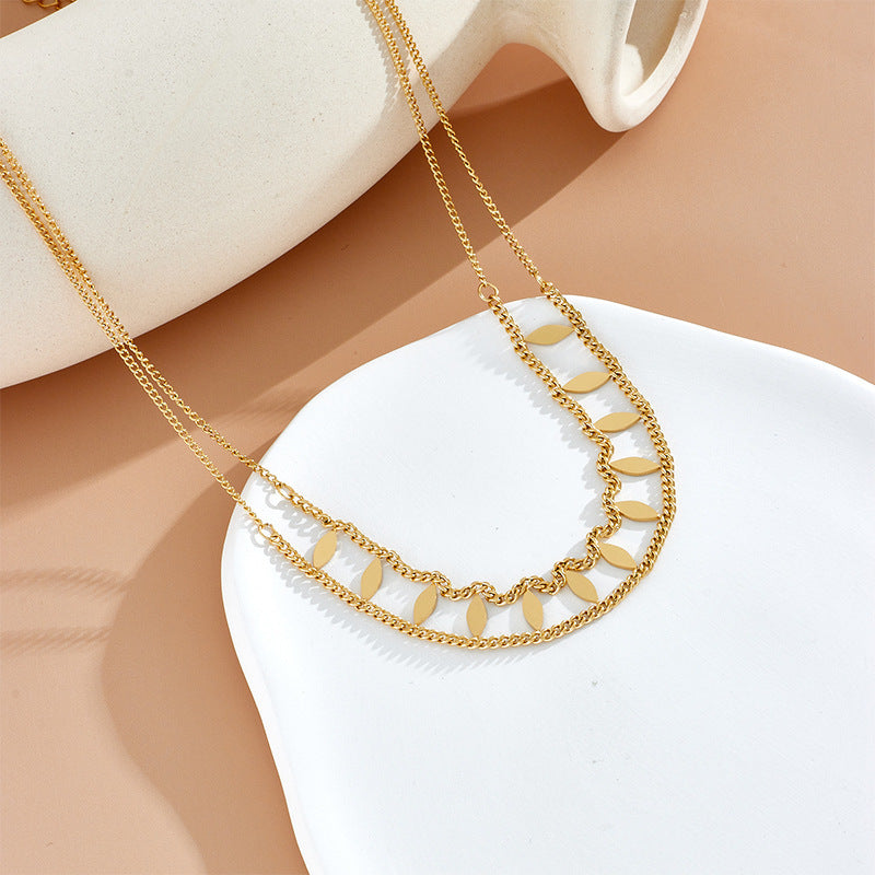 18K Gold Sequin Layering Choker Necklace for Women - Elegant Clavicle Chain with Sparkling Crystals | Perfect for Parties, Weddings, and Date Nights | P555