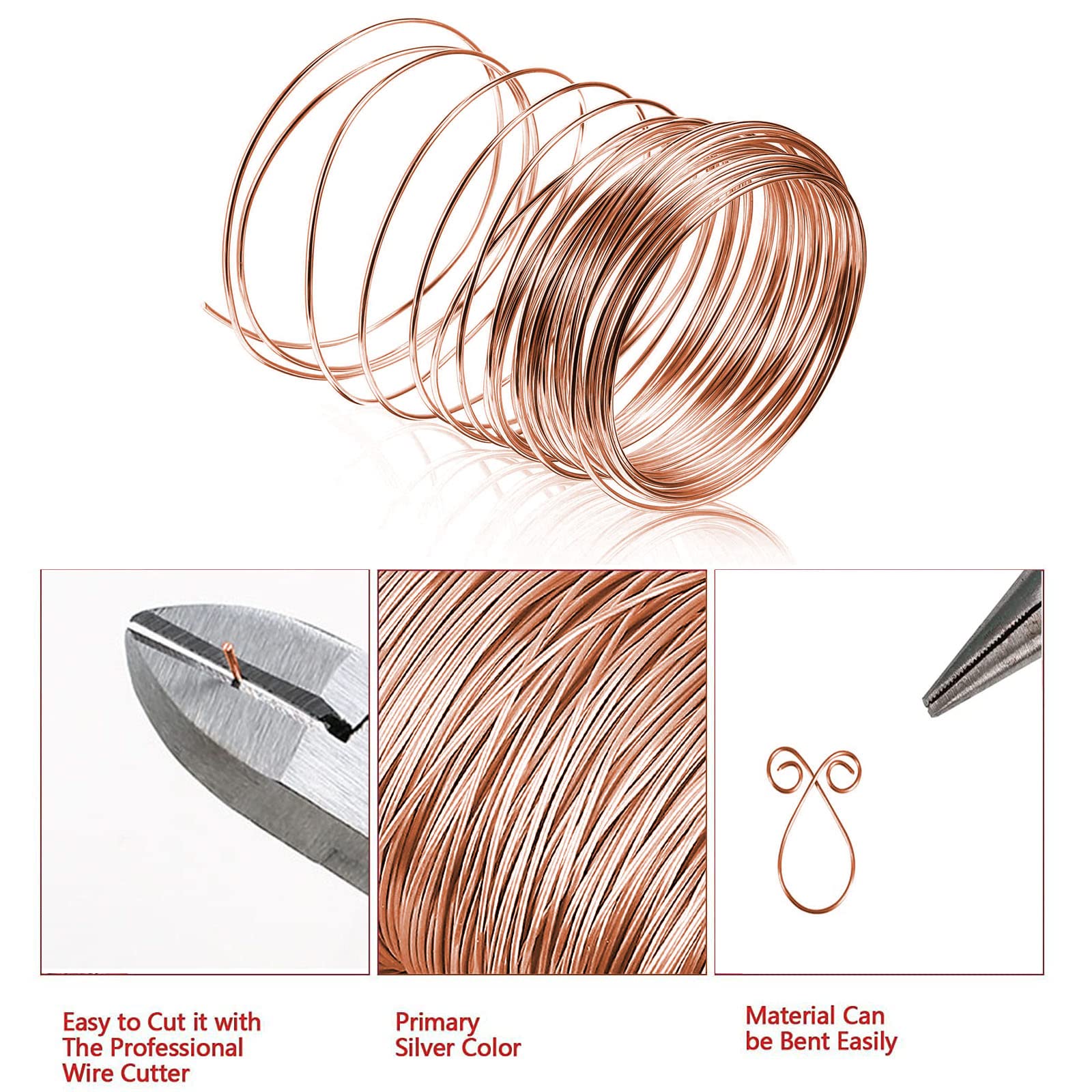 99.5% Pure Bare Copper Wire - 10 Gauge Round Jewelry Making, Beading & Floral Craft Wire (16.4Ft Length) - Perfect for DIY Jewelry, Home Decor & Electrical Projects