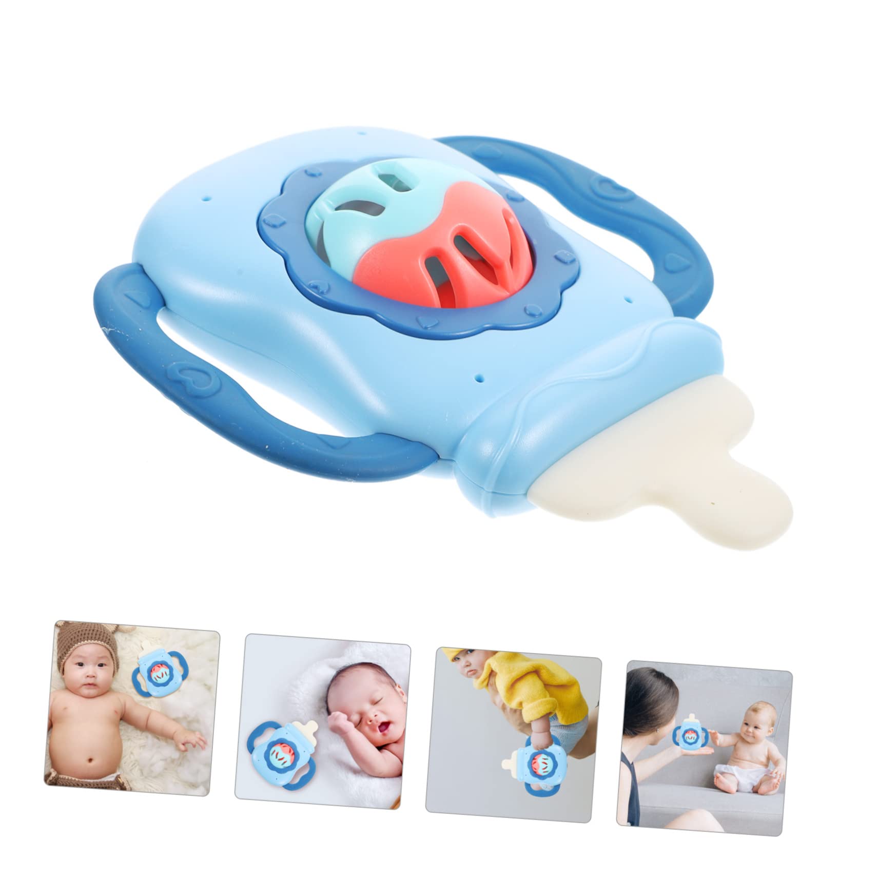 VICASKY Simulated Baby Bottle Rattle Toy - Blue ABS Sensory Toy for Infants & Toddlers - Perfect for Early Learning, Teething Relief & Playtime Fun