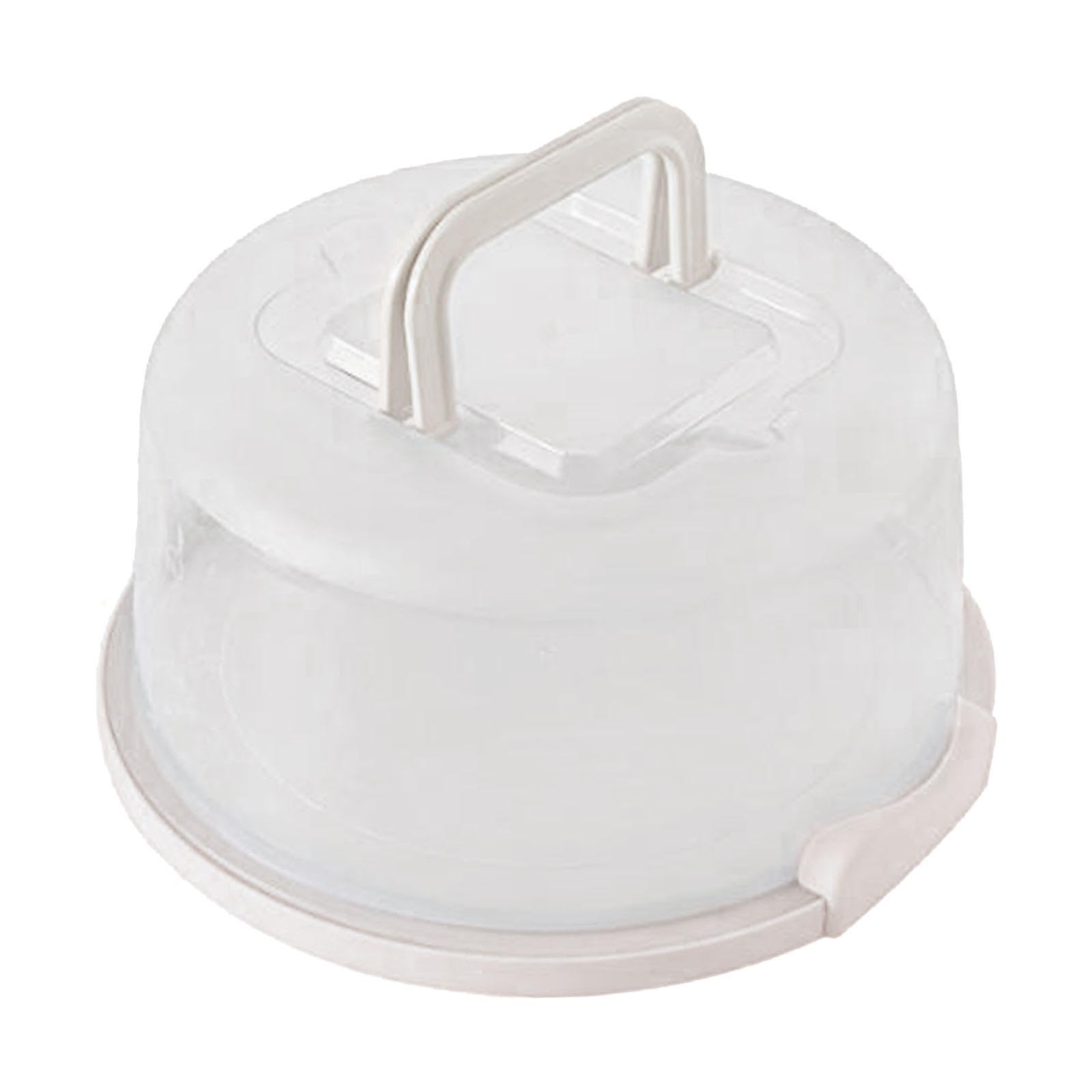 Portable Round Cake Carrier with Handle & Lid - 8 Inch Cake Storage Container, Serving Tray & Stand for Birthday Pies & Desserts | Perfect for Parties, Picnics & Home Baking