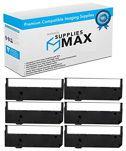 NCR 6451 6458 Compatible Printer Ribbons - 6 Pack Black Replacement Cartridge (199063) - Perfect for Retail POS, Receipt Printing & Cash Register Systems