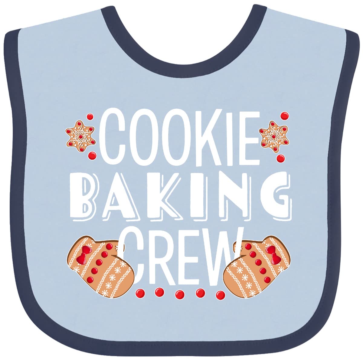 Inktastic Christmas Cookie Baking Crew with Oven Mitts Baby Bib - Fun Holiday Baking Outfit for Toddlers & Infants - Perfect for Family Christmas Cookie Decorating & Photo Shoots