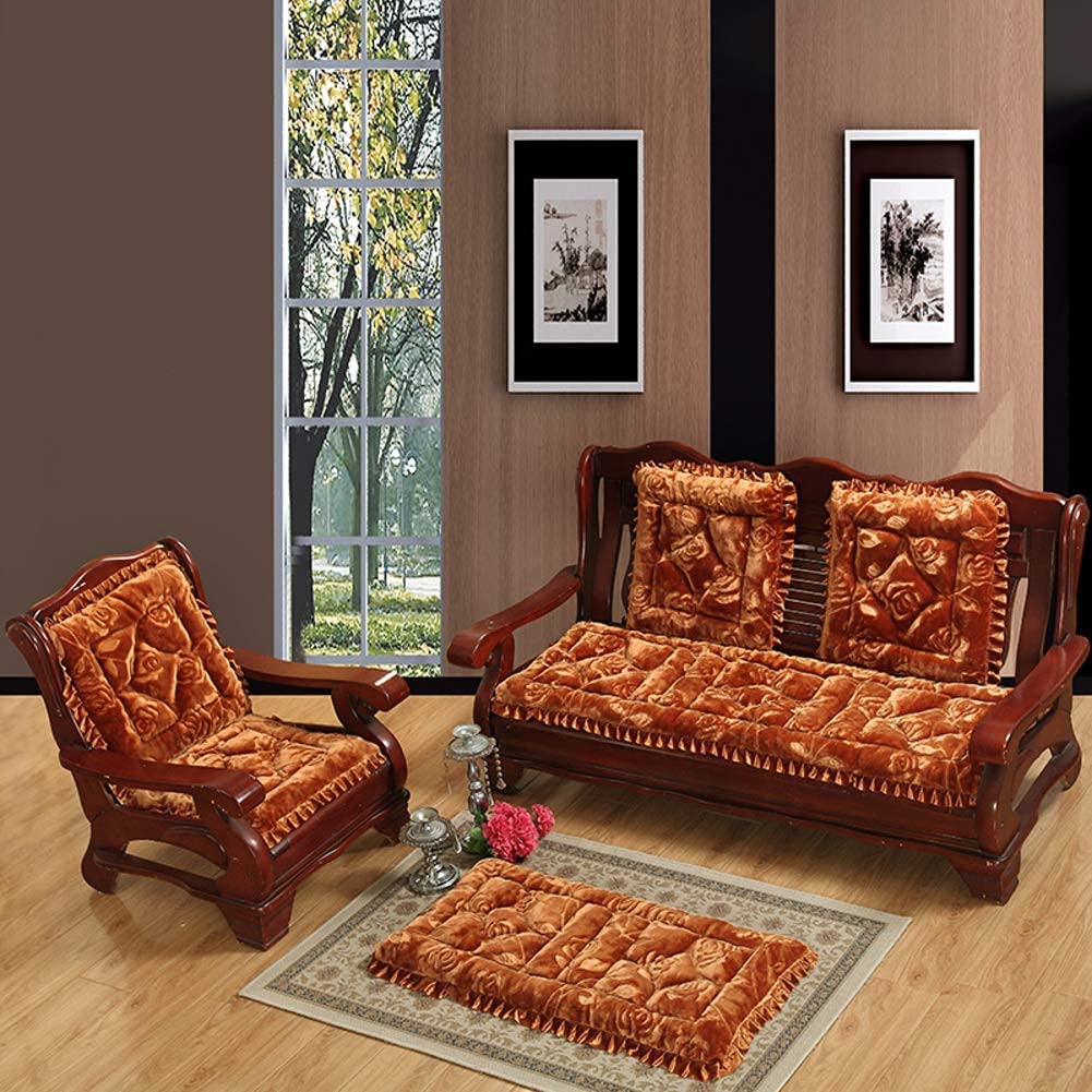 Farley Velvet Solid Sofa Seat Cushion - Long Chair Cushion with Winter Sponge Padding, Removable Fabric Cover for 3-Seater Sofa (52-160cm) - Perfect for Living Room, Car, and Office Comfort