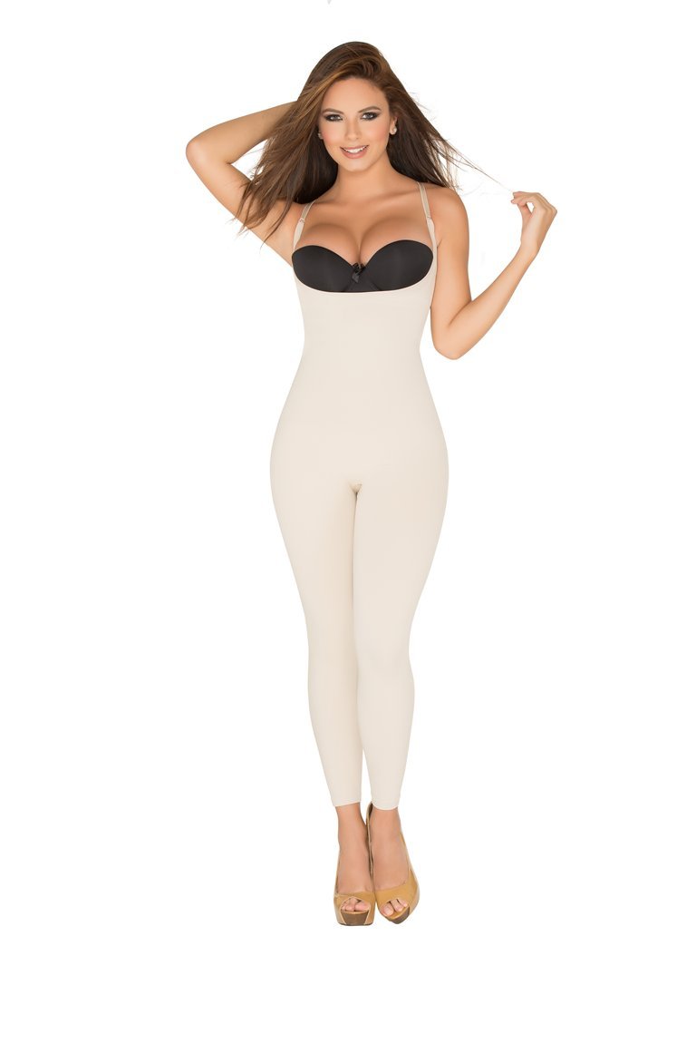 Premium Colombian Shapewear for Women - Full Body Shaper Girdle with Open-Bust & Capri Legs | Tummy Control Waist Trainer for Workout, Postpartum, Evening Wear & Special Occasions