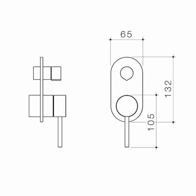 Caroma Liano II Bath and Shower Mixer with Diverter Trim Kit - Rounded Cover Plate in Brushed Bronze Finish | Modern Bathroom Fixture for Spa-Like Experience