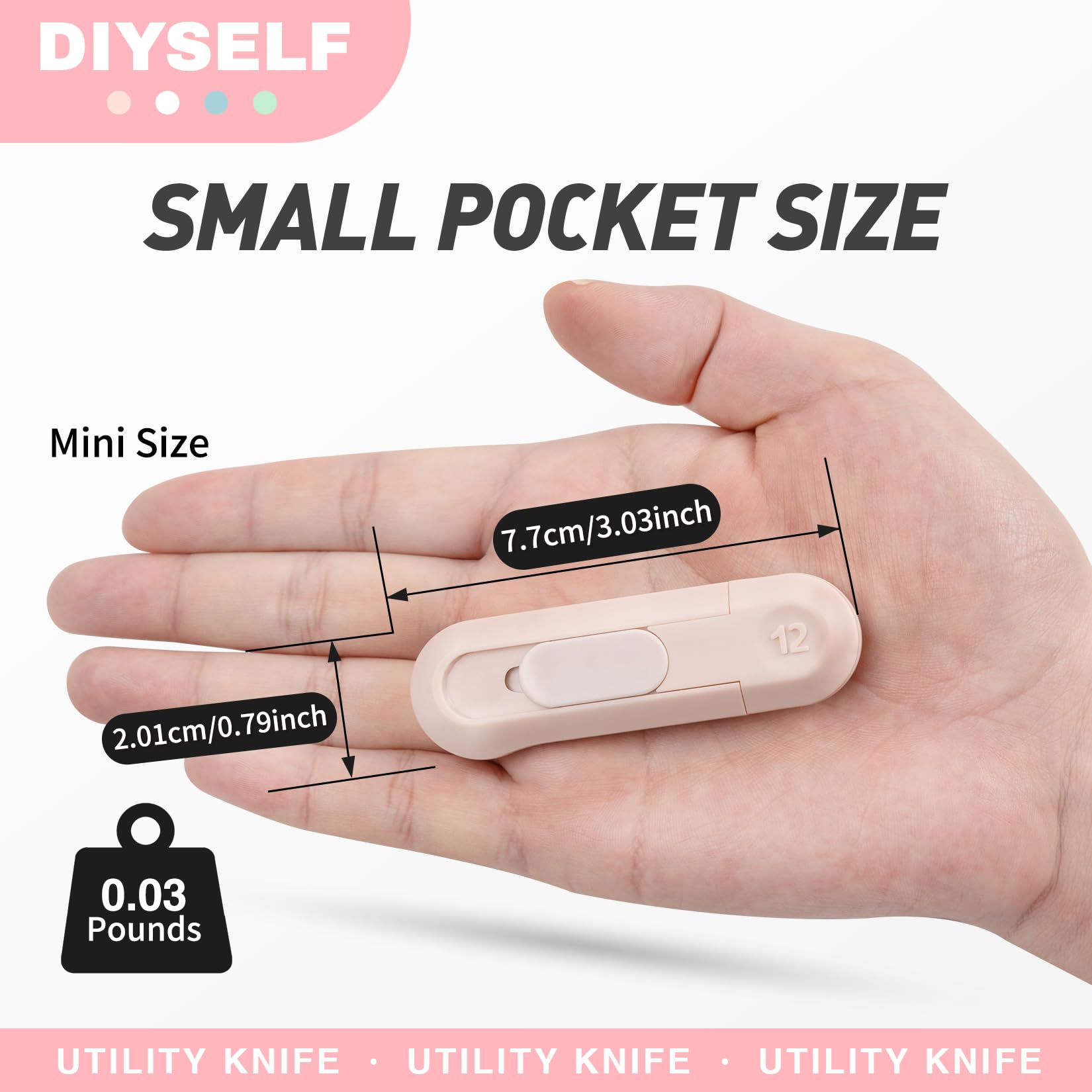 8 Pack Retractable Box Cutter Set - Utility Knife with Safety Lock for Crafts, Packages, Letters & School Projects | Bulk Exacto Knives for Women & Girls | Perfect for DIY, Office, Shipping & Home Use