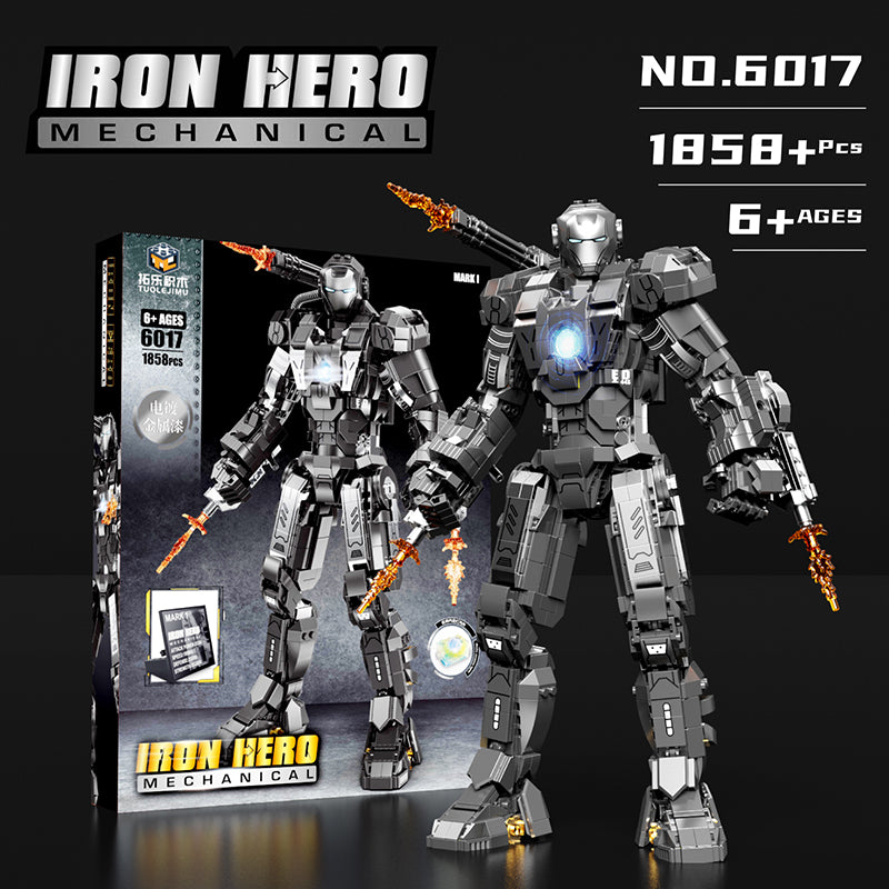 1858pcs TUOLE 6017 Iron Man War Machine Mark I Building Blocks Set - Perfect for Marvel Fans, Collectors & Creative Play