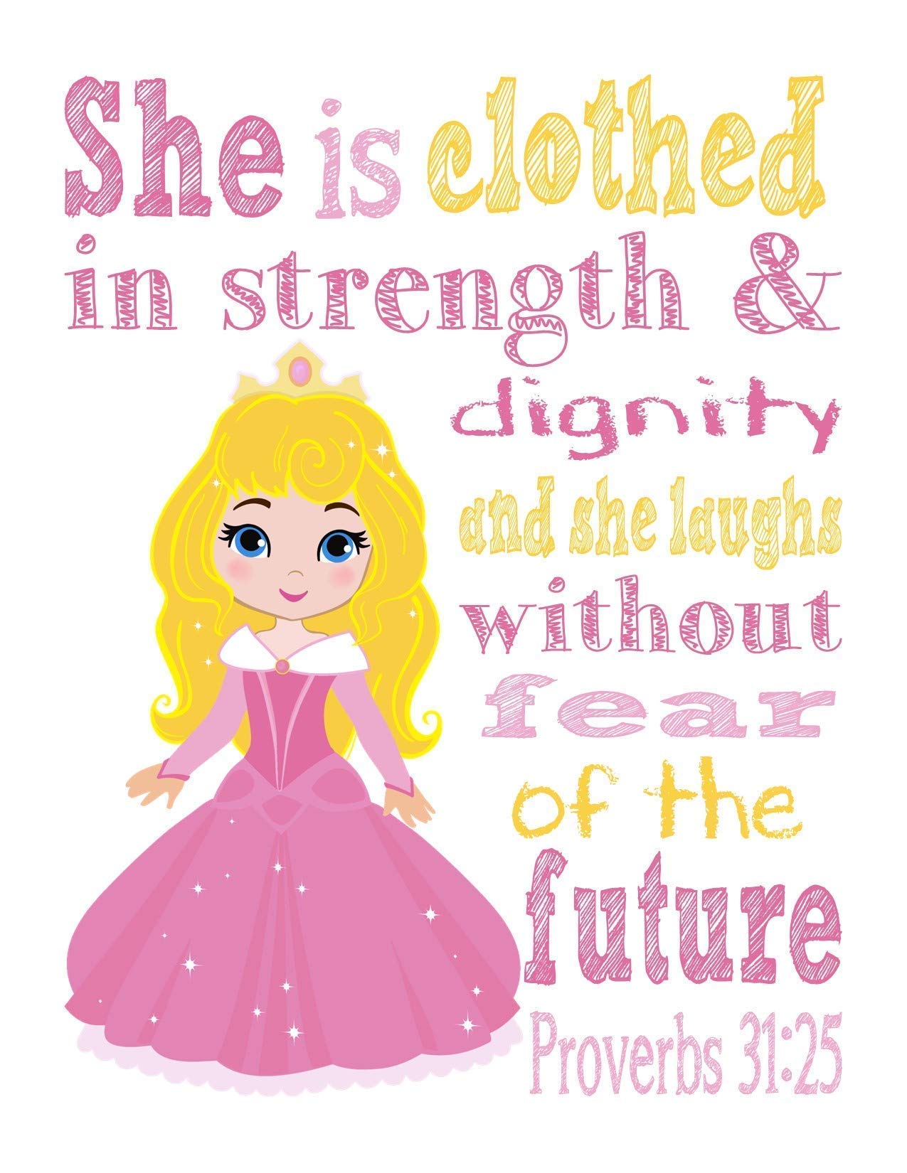Disney Princess Nursery Decor Set - 11 Unframed Wall Art Prints Featuring Jasmine, Tiana, Cinderella, Ariel, Mulan, Belle, Snow White & Merida - Perfect for Baby Girl's Room, Kids Bedroom & Toddler Playroom Decor