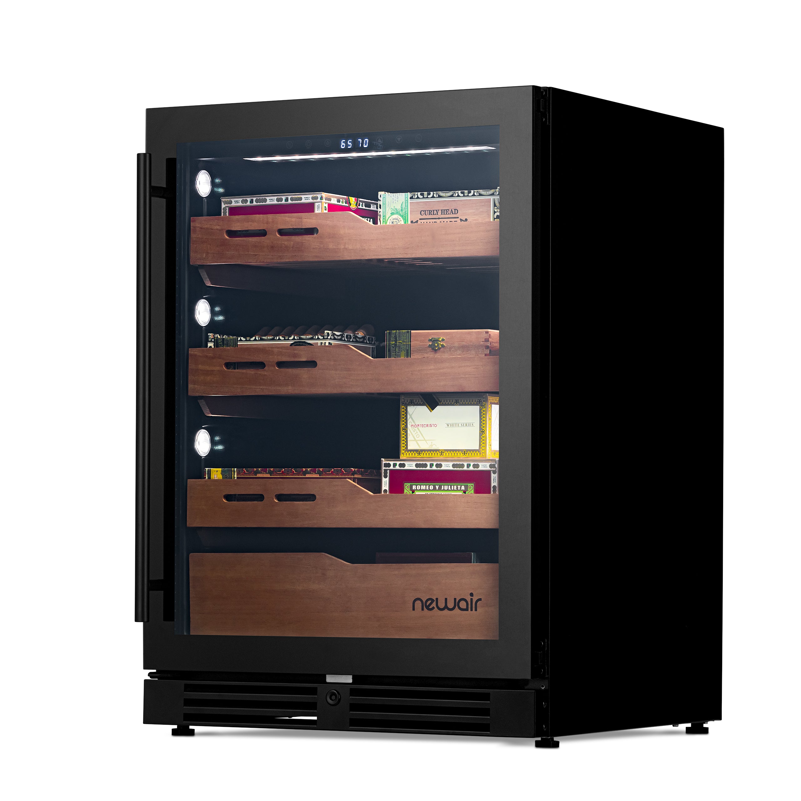 Newair® 1500-Count Electric Cigar Humidor Cabinet - Freestanding or Built-In Wine Cooler Conversion - Perfect for Cigar Aficionados & Home Bars