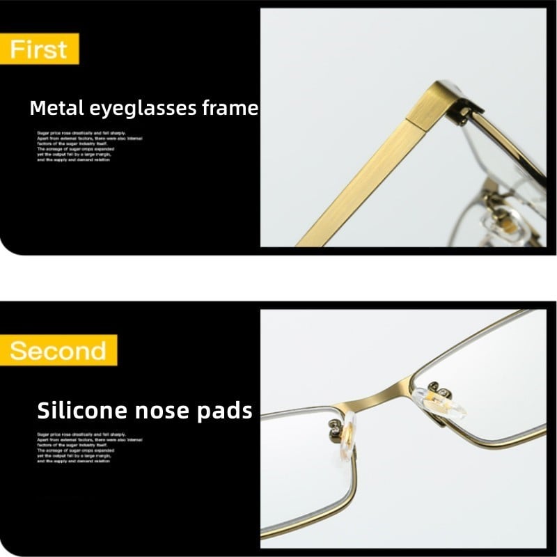 Titanium Progressive Reading Glasses - Anti Blue Light, Multi-Focus, Lightweight & Durable for Computer Work & Reading