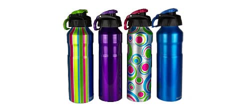 **Insulated Aluminum Water Bottle - 20oz Leakproof Dots Design, BPA-Free, Perfect for Gym, Hiking & Outdoor Activities**