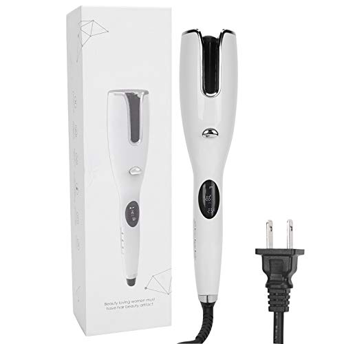 Portable Hair Curling Iron with Anti-Scald LCD Display - 1 Inch Hair Curling Wand for Beach Waves & Curls (White) | Perfect for Travel, Home Styling & Salon Use