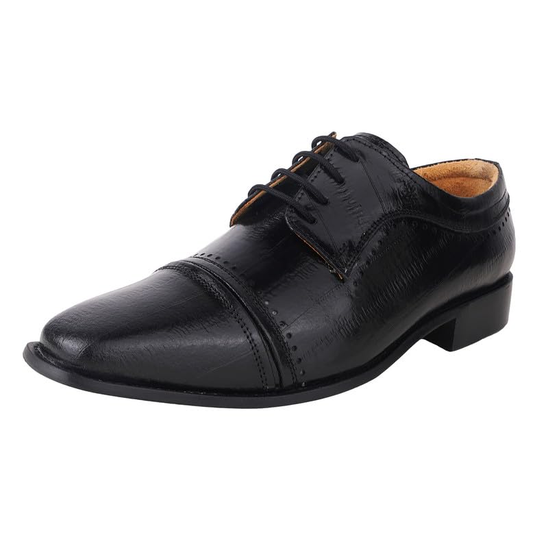 LIBERTYZENO Boys Genuine Leather Oxford Dress Shoes with EEL Print - Classic Lace-Up Formal Shoes for Kids, Perfect for Easter Gifts, School Events & Special Occasions (Style 162)