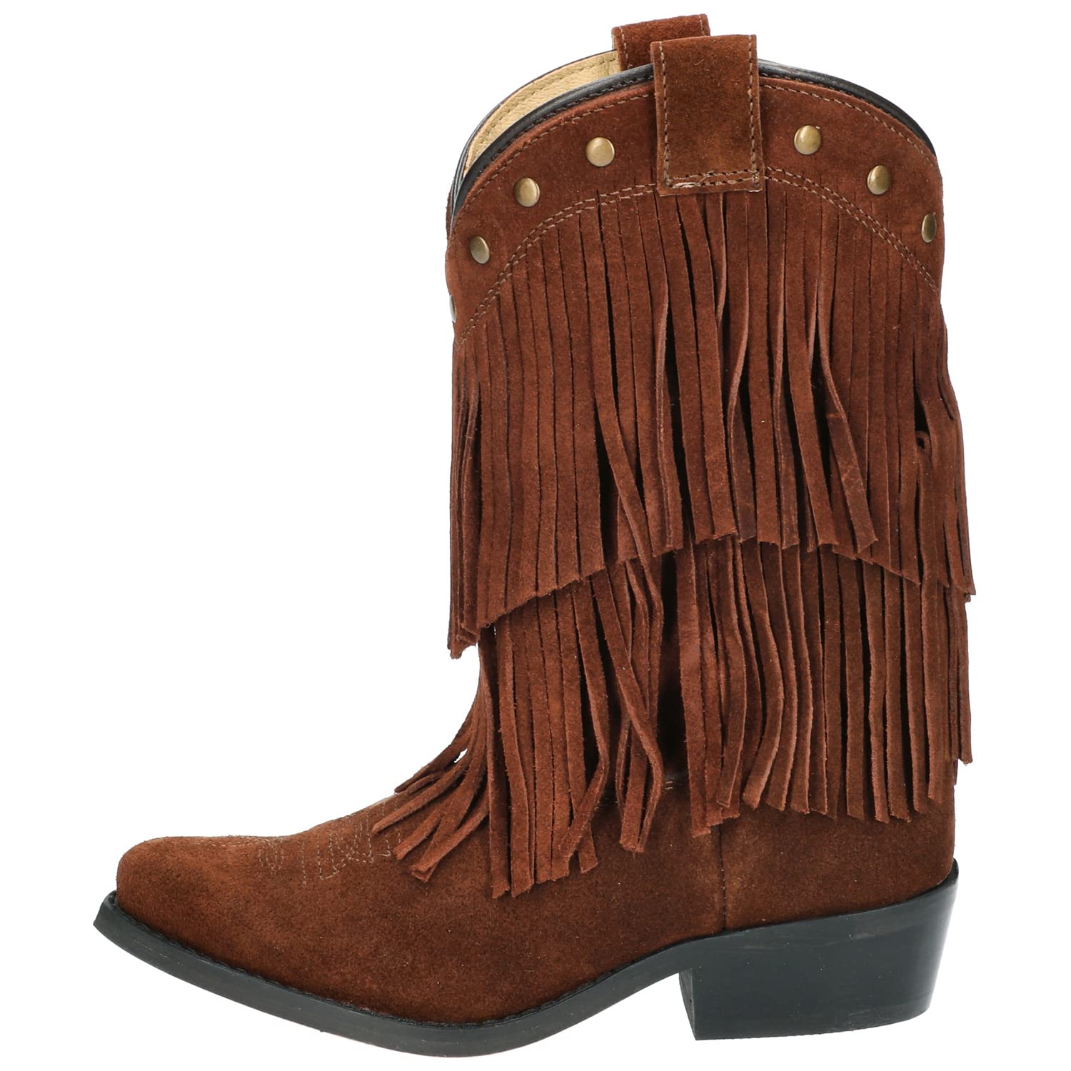 Smoky Girls Wisteria Double Fringe Tan Western Boots for Women - Vintage Cowgirl Ankle Booties for Country Dancing, Rodeo & Western Fashion Outfits