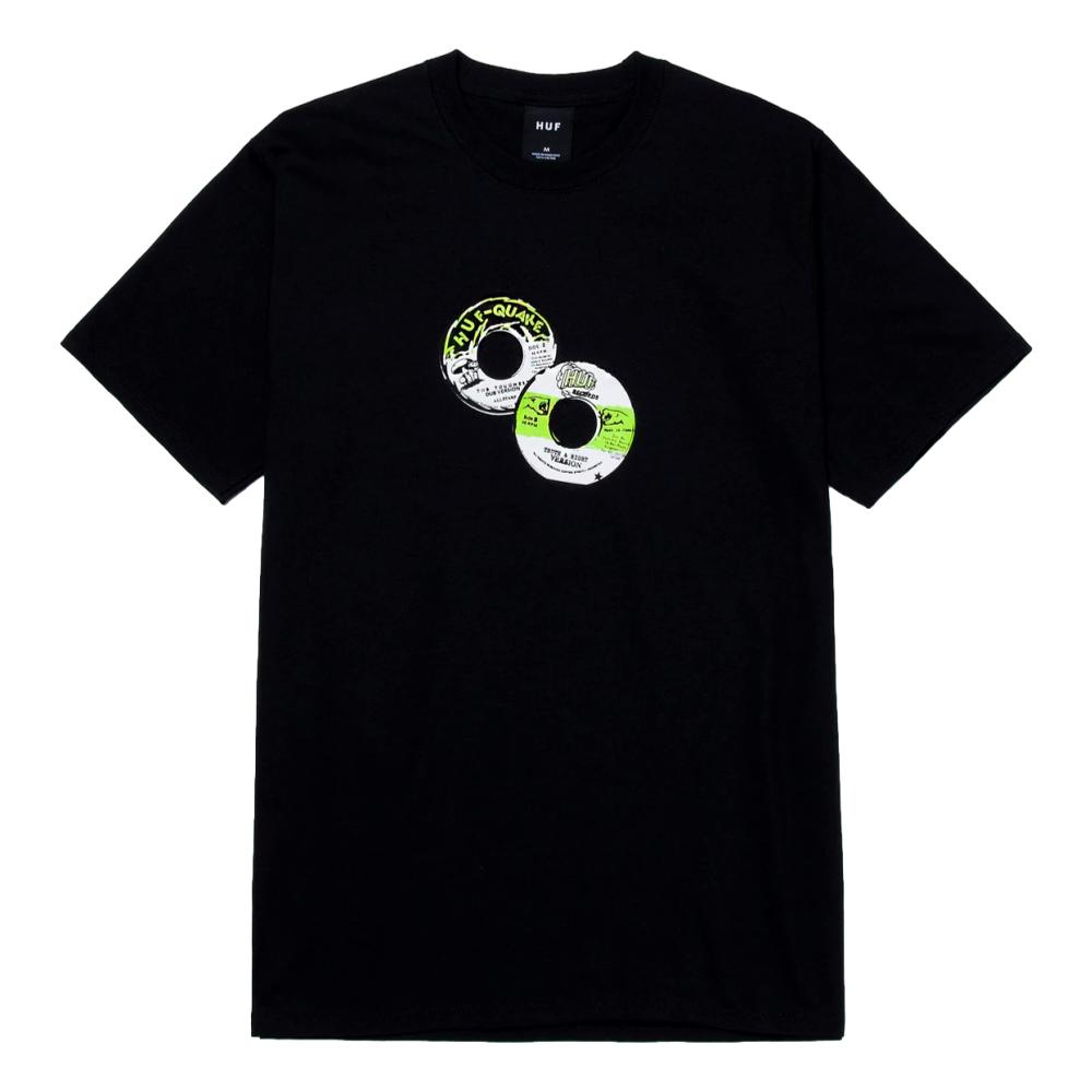 HUF HUFQUAKE SOUND Short Sleeve T-Shirt - Black | Men's Streetwear Graphic Tee for Casual Wear & Skateboarding