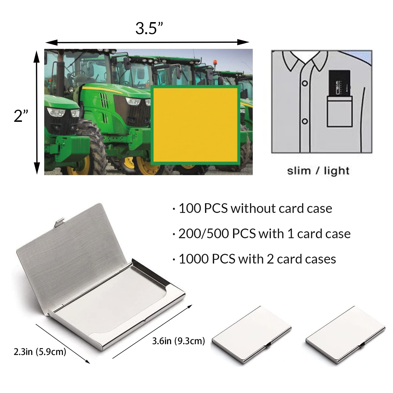 100PCS Custom Business Cards with Double-Sided Printing & Logo - Personalized 3.5
