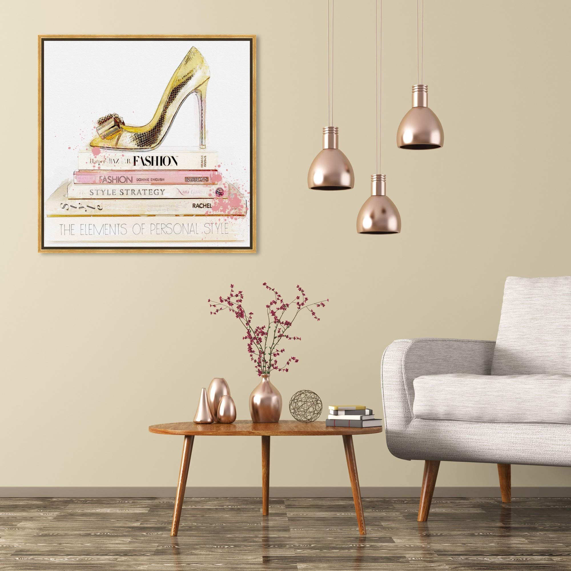 Oliver Gal Artist Co. Fashion & Glam Wall Art - 30x30 Inch Gold & White Framed Canvas Print - Perfect for Bedroom, Living Room & Office Décor
