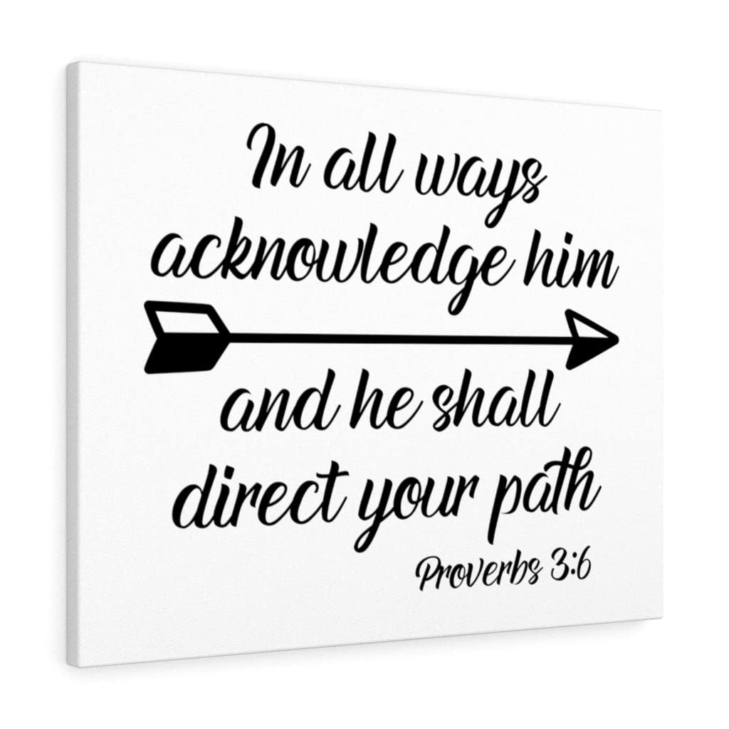 Christian Wall Art with Bible Verse Proverbs 3:6 - Scripture Print for Home Decor - Ready to Hang Inspirational Gift for Faithful Living, Prayer Rooms & Church Interiors
