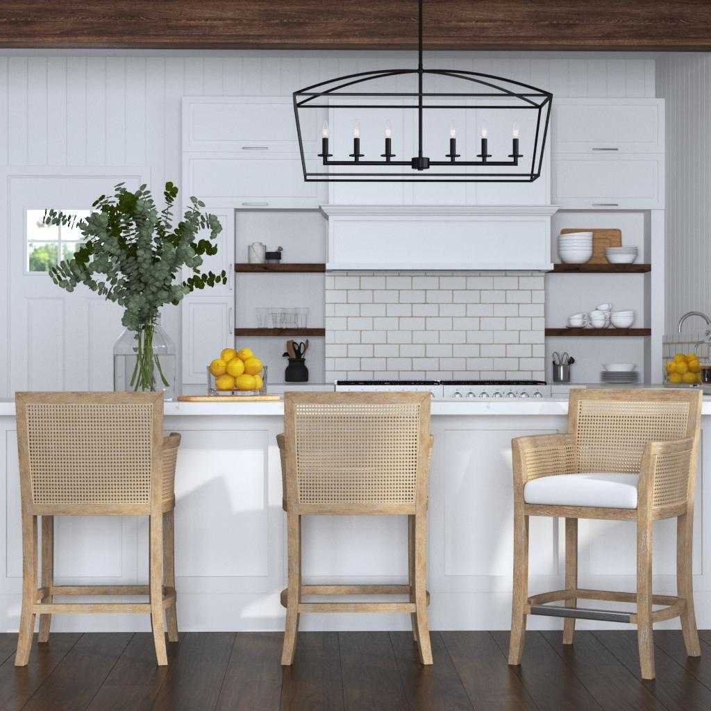 Clayton 6-Light Modern Linear Chandelier - Sleek Dining Room Lighting Fixture for Kitchen Island, Living Room & Bedroom
