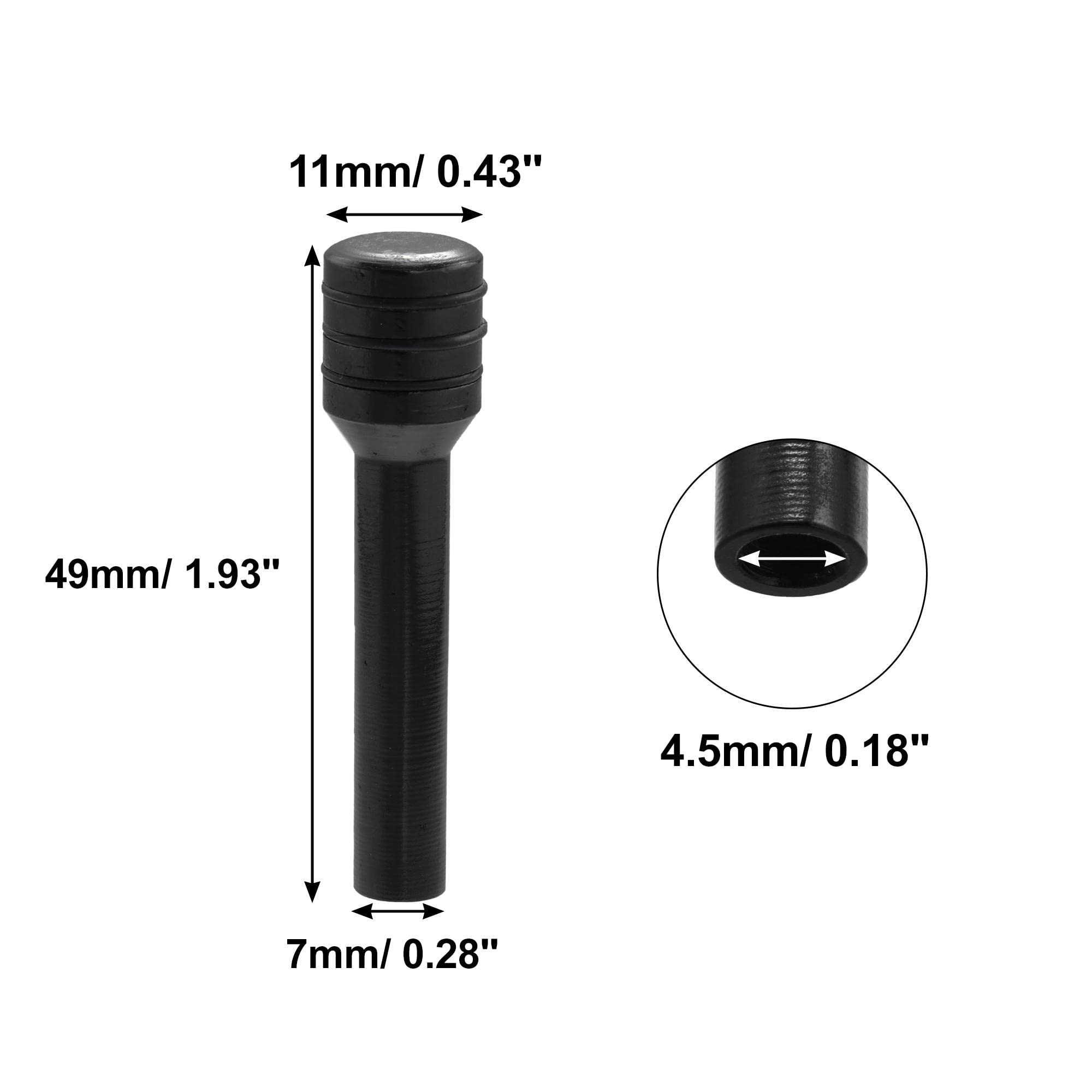 X AUTOHAUX 8pcs Universal Car Door Lock Knobs - Aluminum Alloy Interior Door Lock Pull Pins with M4x0.7mm Thread (Black) - Perfect for Vehicle Door Lock Repair & Replacement