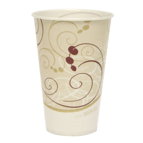 Solo R12SNSYM 12 Oz. Symphony Waxed Paper Cold Cups - 2000 Pack | Eco-Friendly Disposable Cups for Parties, Picnics, and Events | Perfect for Iced Coffee, Smoothies, and Cold Beverages