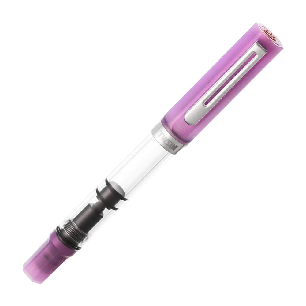 TWSBI Eco Glow Purple Fountain Pen - Smooth Writing, Transparent Barrel, Ideal for Journaling, Note-Taking & Calligraphy