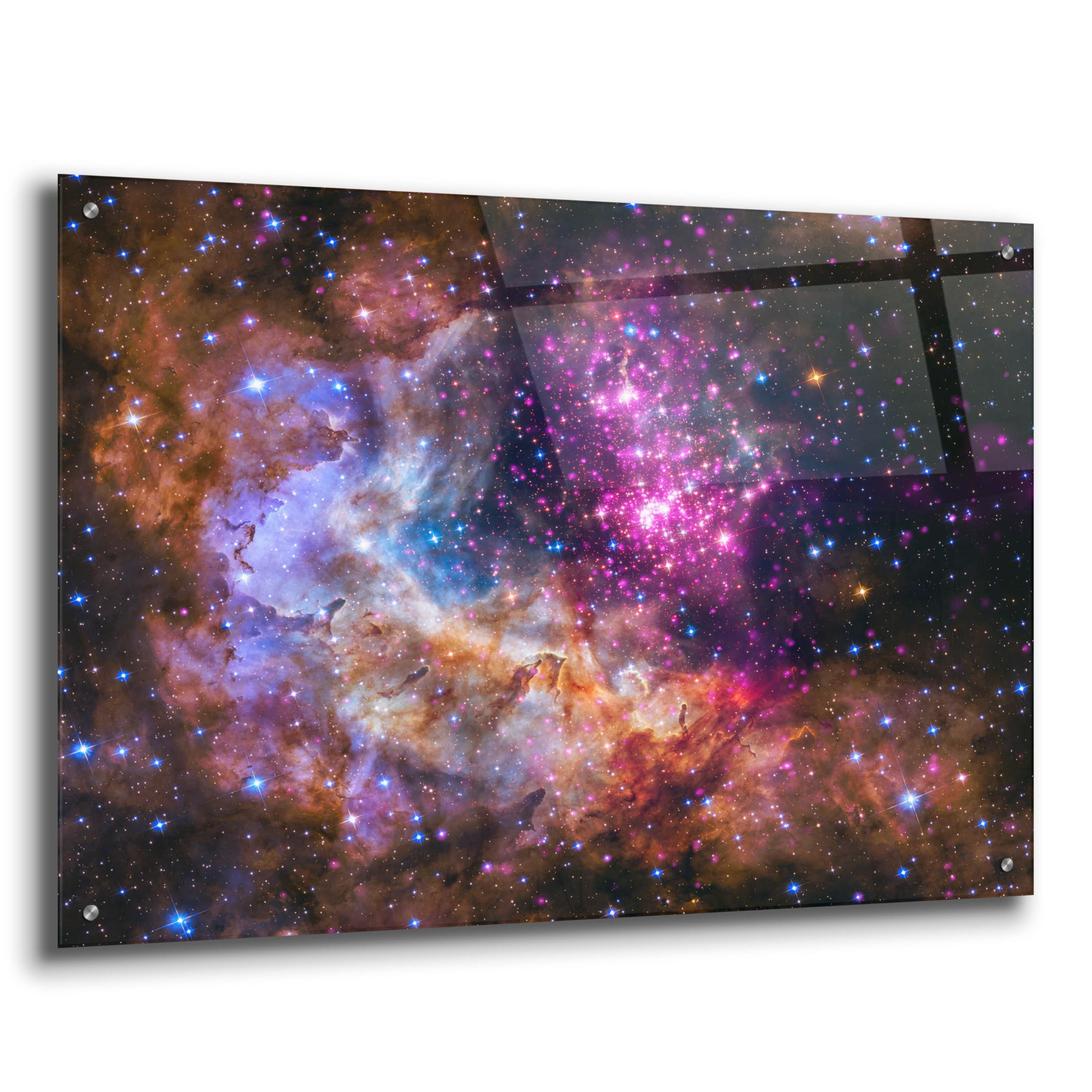 Epic 'Westerlund 2' Galaxy Acrylic Glass Wall Art - 36x24 Inches Space-Themed Home Decor - Perfect for Living Room, Bedroom or Office Wall Display