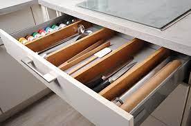 2-Pack Bamboo Drawer Organizers - Adjustable Kitchen & Office Drawer Dividers for Utensils, Makeup, Jewelry & Socks Storage