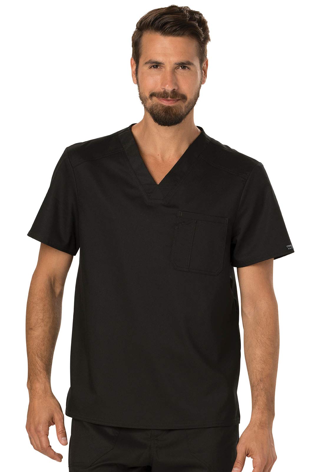 Cherokee Men's Scrubs Top - Workwear Revolution Tuckable V-Neck WW690 - Comfortable Medical Uniform for Doctors & Nurses