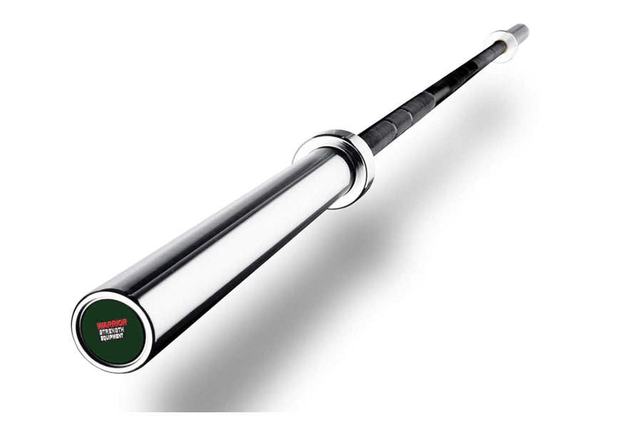 Warrior Black Zinc & Chrome Olympic Barbell - Premium Weightlifting Bar for CrossFit, Powerlifting & Home Gym Workouts