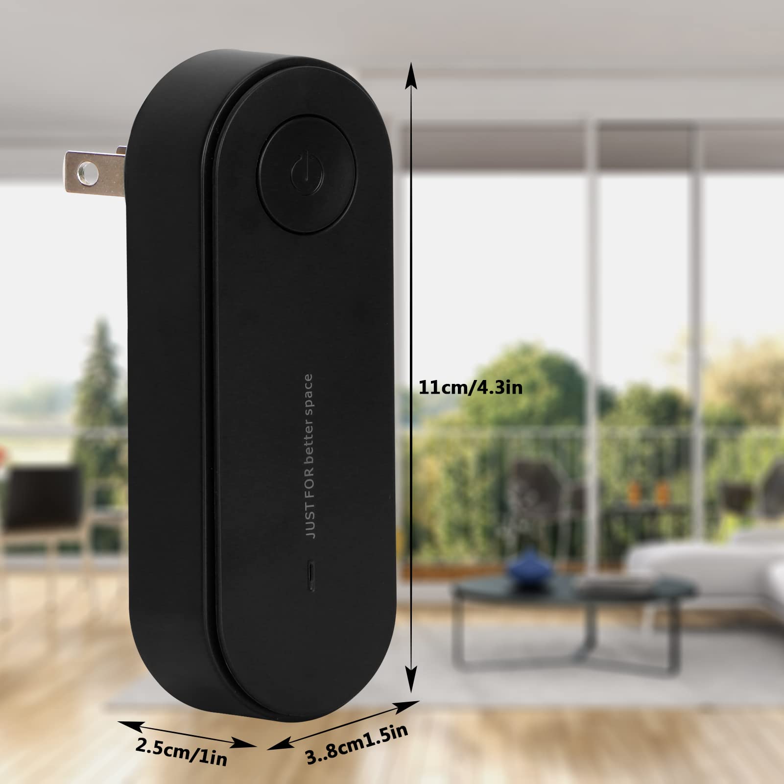 FYY Plug-in Negative Ion Air Purifier - Mini Portable Ionizer for Home & Office, Eliminates Odors & Allergens in Bedroom, Bathroom, Living Room, Closet, Pet Area (Black) | Perfect for Allergy Relief & Freshening Small Spaces
