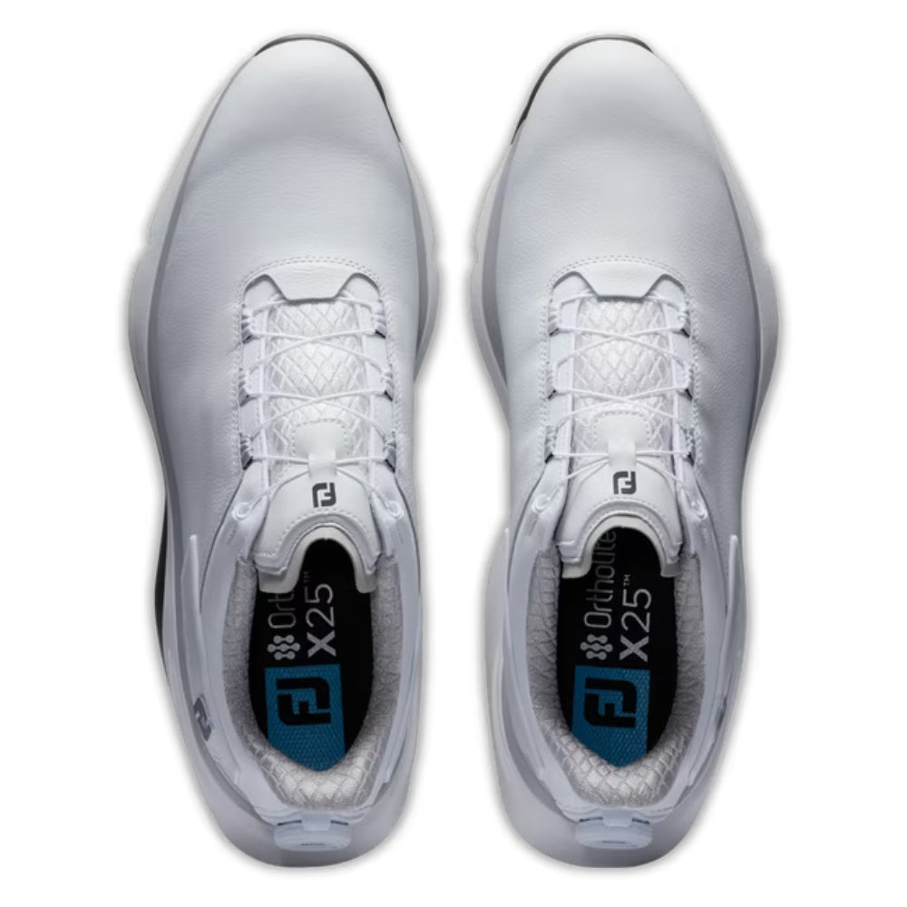 FootJoy Men's Pro/SLX BOA Spikeless Golf Shoes - White/White/Gray - Comfortable & Lightweight for Walking the Course | Perfect for Golfers Seeking Style & Performance