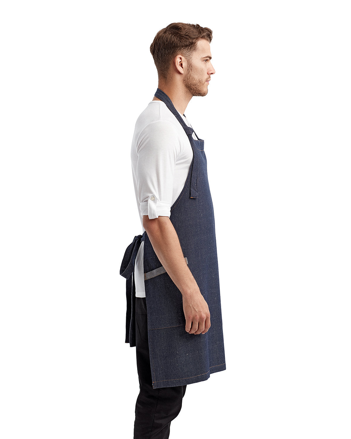Reprime RP122 Unisex Recycled Bib Apron - Eco-Friendly Artisan Collection for Cooking, Baking & DIY Projects