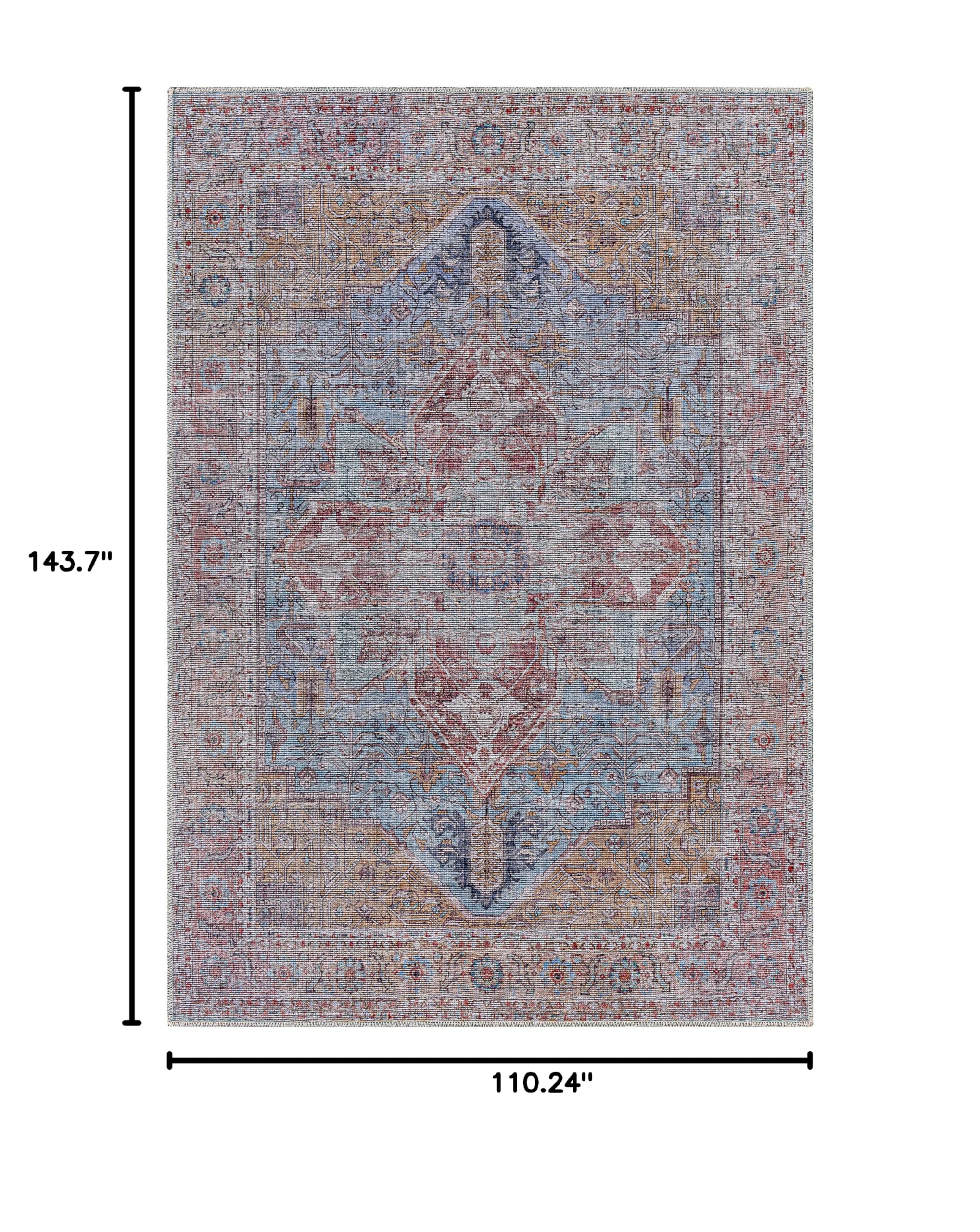 Hauteloom Otaki Machine Washable Area Rug - Soft Gray & Purple Modern Rug for Living Room, Bedroom - 9'3