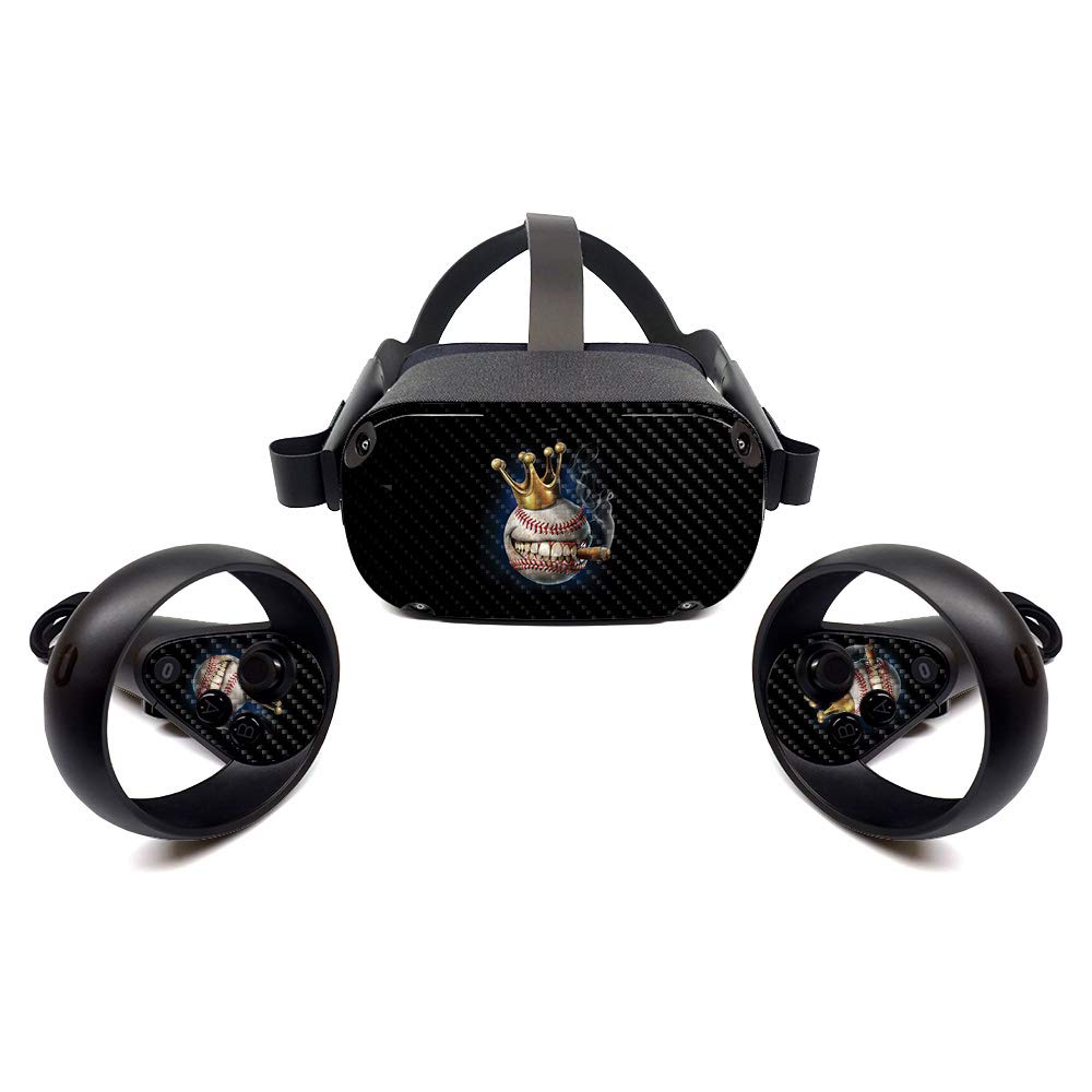 Premium Carbon Fiber Skin for Oculus Quest - Baseball King Design | Protective & Durable Textured Cover | Easy to Apply & Remove | Made in USA | Perfect for Gaming, VR Protection & Style Customization