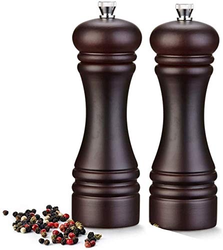 Premium Wooden Salt and Pepper Grinder Set - 7.2 Inch Adjustable Ceramic Core Spice Mill with Hand Crank - Perfect for Kitchen, Dining Table & Outdoor BBQ (Color: C)