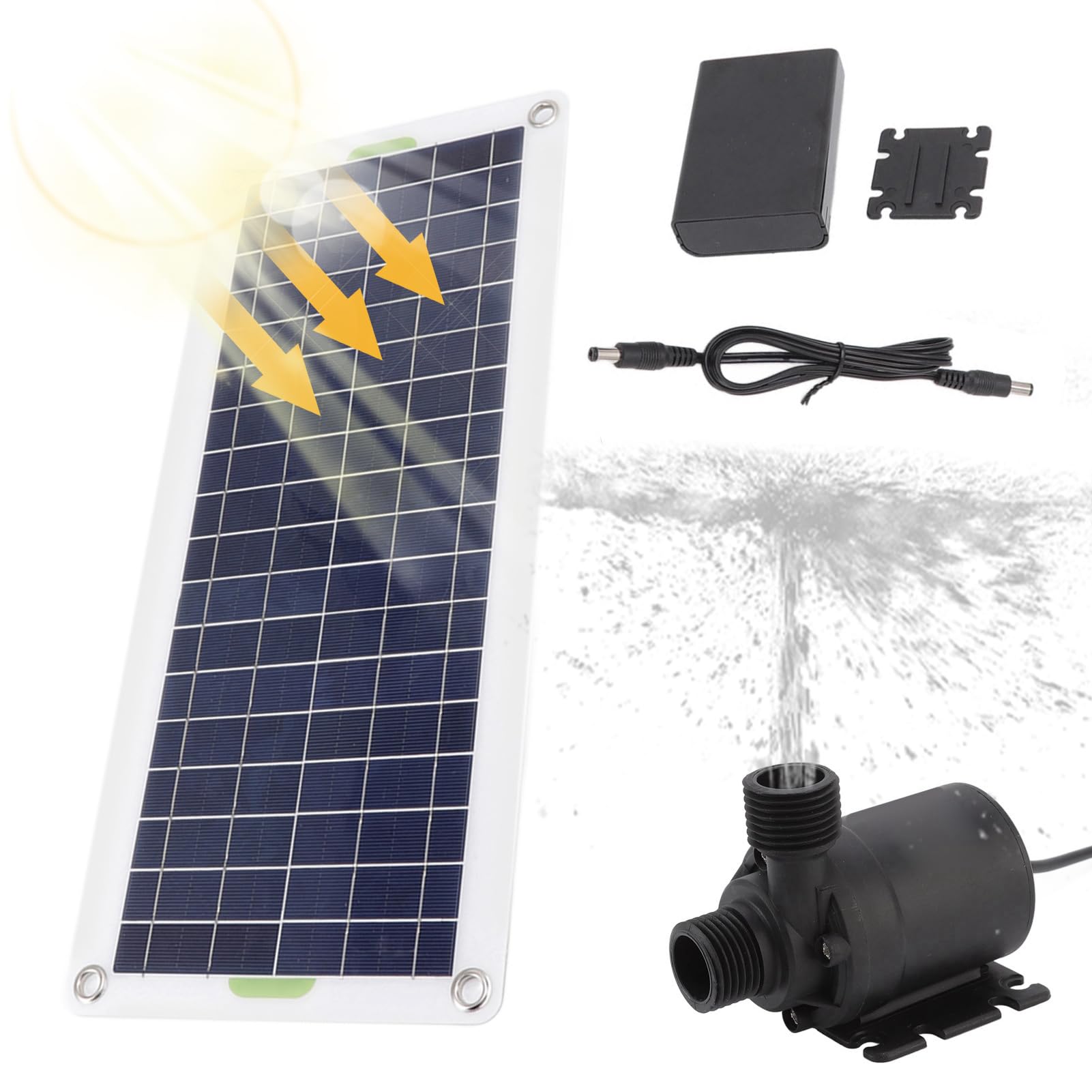 30W Solar Water Pump Kit with Polysilicon Solar Panel - Solar Powered Fountain Pump for Hydroponic Garden, Pond, and Outdoor Water Features | Perfect for Backyard Decor, Irrigation & Eco-Friendly Landscaping