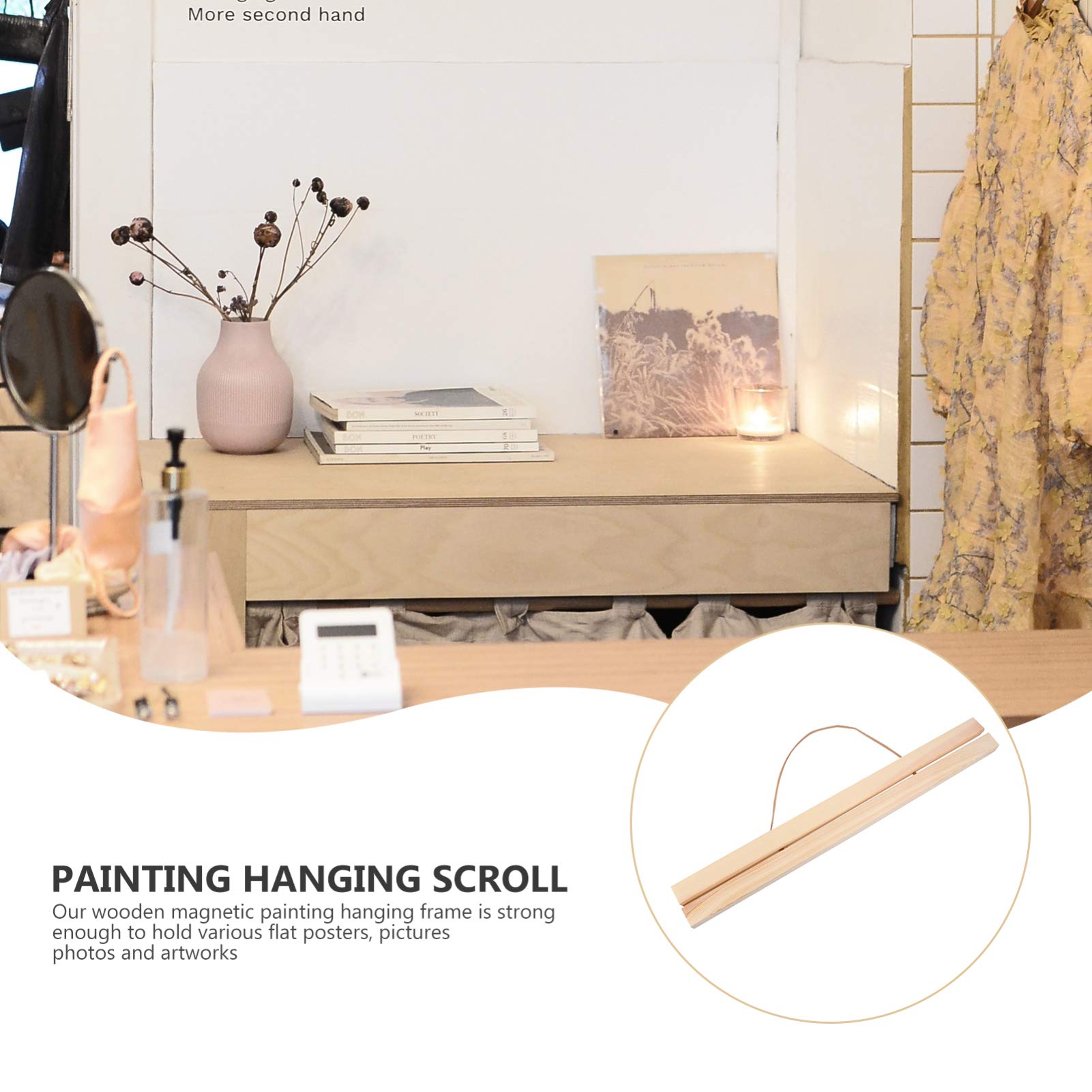 Magnetic Wood Poster Frames - Modern Picture Hangers for Posters, Prints & Canvas Art | Easy Hanging Wall Decor for Home, Office & Front Door | Yellow Wooden Frame for Maps & Artwork Display