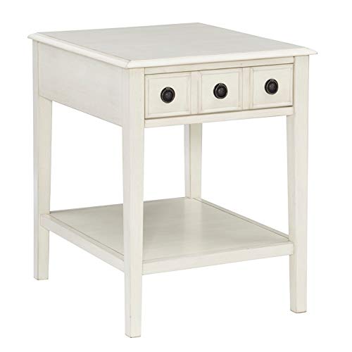 Pemberly Row Transitional Wood Side Accent Table in Cream - Elegant End Table for Living Room, Bedroom & Office Decor