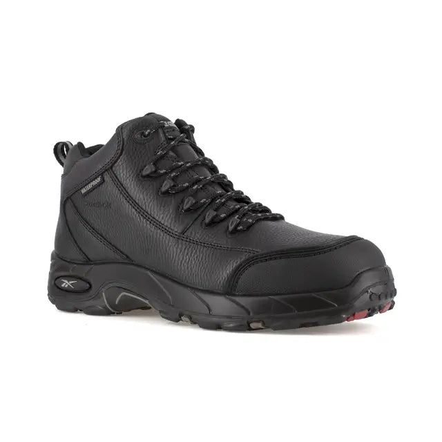 Tiahawk Composite Toe Work Boots for Men - Black Safety Shoes with Slip Resistant & Electrical Hazard Protection - Ideal for Construction, Warehouse & Industrial Work