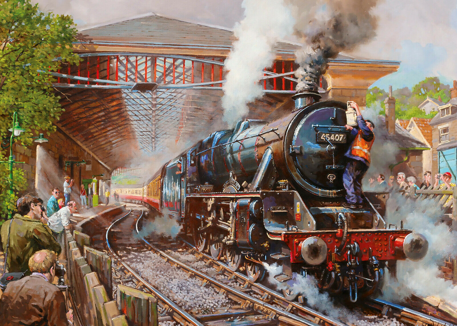 Gibsons 1000 Piece Jigsaw Puzzle - Pickering Station Scenic Train Landscape | Challenging Adult Puzzle for Relaxation & Home Decor