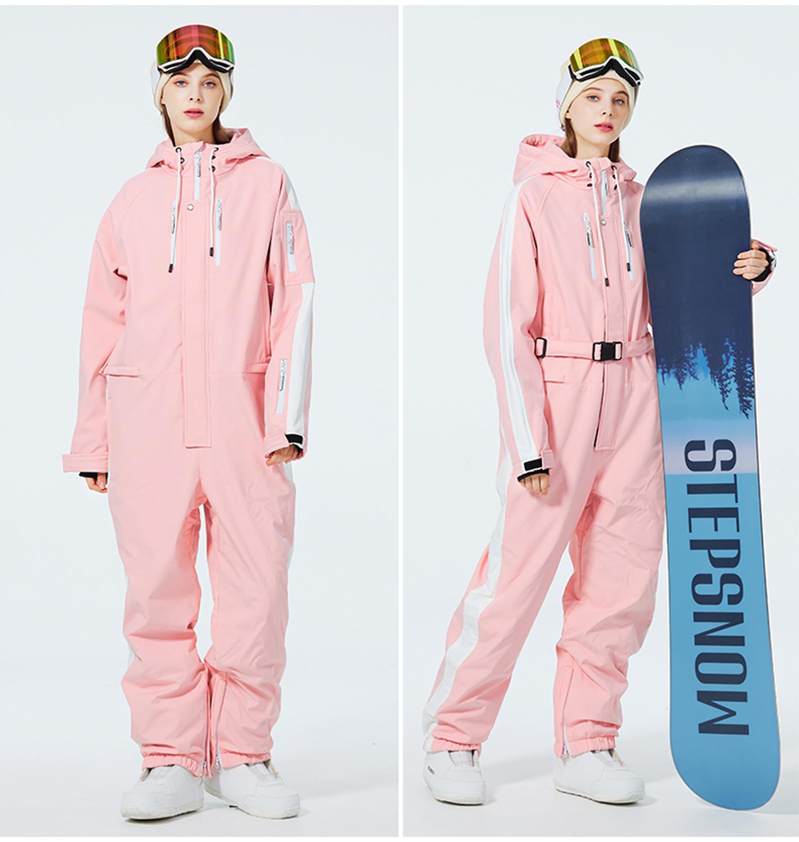 Women's Windproof Waterproof One-Piece Ski Suit - Winter Snowsuit for Skiing, Snowboarding & Outdoor Sports - Perfect for Cold Weather Adventures & Mountain Activities