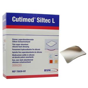 BSN Jobst Cutimed Siltec L Super Absorbent Silicone Foam Dressing, 6x6 Inches - Advanced Wound Care for Chronic Wounds, Ulcers, and Post-Surgical Protection
